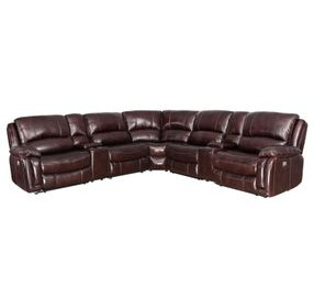 Denver Brown 6 Piece Modular Power Reclining Sectional with USB Charging