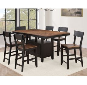 Bermuda Black Extendable Rectangular Counter Height Dining Room Set