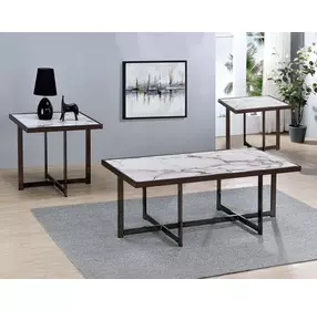 Kayley White Rectangular Sintered Stone Ocassional Table