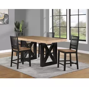Magnolia Brown Extendable Rectangular Counter Height Dining Roon Set