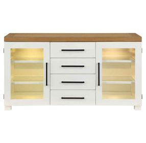 Magnolia White 2 Glass Door Server