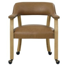 Rylie Brown Captains Chair with Casters and Nailhead Trim