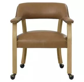 Rylie Brown Captains Chair with Casters and Nailhead Trim