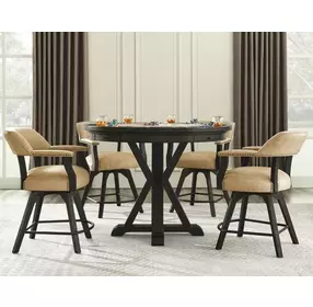 Rylie Black Round Game Top Storage Dining Dining Room Set
