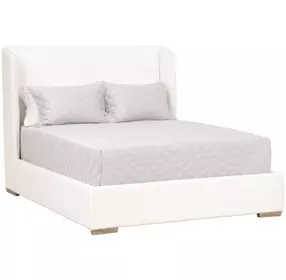 Stewart LiveSmart Peyton Pearl Performance Fabric California King Upholstered Panel Bed
