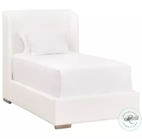 Stewart LiveSmart Peyton Pearl Performance Fabric Twin Upholstered Panel Bed