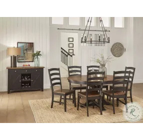 Stormy Ridge Chickory Black Extendable Oval Dining Room Set