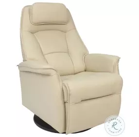 Stockholm Latte Leather Swivel Glider Large Power Recliner