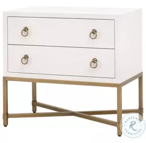 Strand Pearl Shagreen 2 Drawer Nightstand