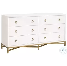 Strand Pearl Shagreen 6 Drawer Double Dresser