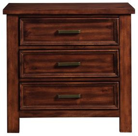 Damen Rich Cherry 3 Drawer Nightstand
