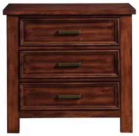Damen Rich Cherry 3 Drawer Nightstand