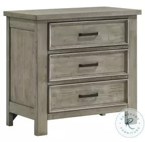 Damen Drift Grey 3 Drawer Nightstand