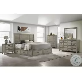 Damen Drift Grey Storage Platform Bedroom Set