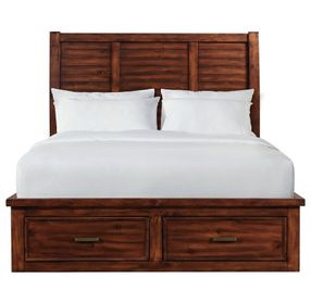 Damen Rich Cherry Queen Storage Panel Bed