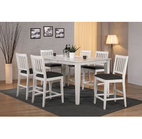 Summer Winds II White and Gray Rectangular Extendable Counter Height Dining Room Set