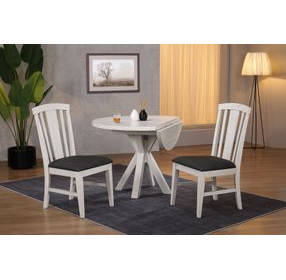 Summer Winds II White and Gray Round Drop Leaf Dining Room Set