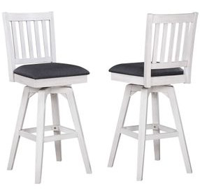 Summer Winds II Gray Mission Back Swivel Upholstered Barstool