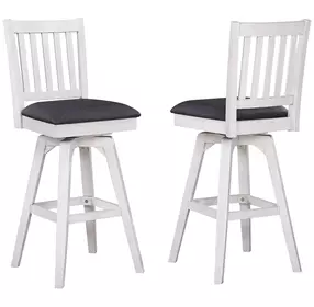 Summer Winds II Gray Mission Back Swivel Upholstered Barstool