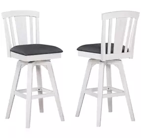 Summer Winds II Gray Fan Back Swivel Upholstered Barstool