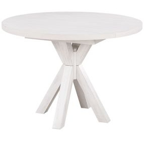 Summer Winds II White and Gray 42" Round Drop Leaf Dining Table
