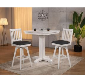 Summer Winds II White and Gray Square Adjustable Height Pub Dining Room Set