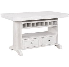 Summer Winds II White and Gray 60" Rectangular Storage Kitchen Island