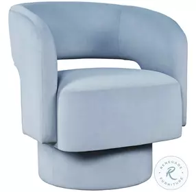 Sutton Blue Upholstered Swivel Accent Chair