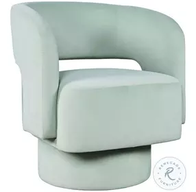 Sutton Mint Upholstered Swivel Accent Chair