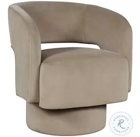 Sutton Sand Upholstered Swivel Accent Chair