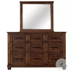 Sun Valley Rustic Timber 9 Drawer Dresser with Mirror