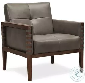 Carverdale Maddie Gray Leather Club Chair