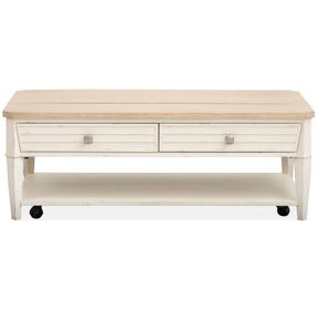 Whisperbay Sea Pearl and Driftwood Rectangular Lift Top Cocktail Table