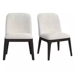 Sutton White Upholstered Dining Side Chair Set of 2