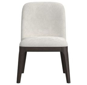 Sutton White and Dark Brown Upholstered Dining Side Chair Set of 2`