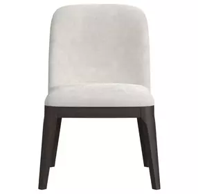 Sutton White and Dark Brown Upholstered Dining Side Chair Set of 2`