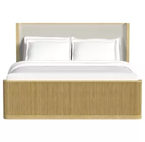 Sutton Brown and Gray King Upholstered Panel Bed