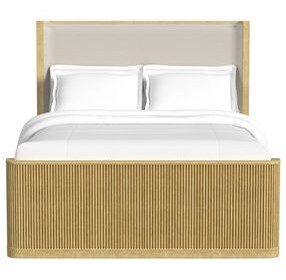 Sutton Brown and Gray Queen Upholstered Panel Bed
