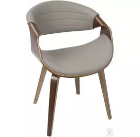 Curvo Walnut And Gray Accent Chair