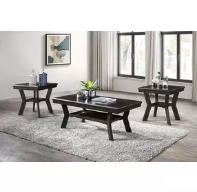 Gia Espresso 3 Piece Occasional Table Set
