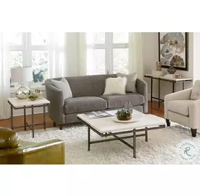 East Park White And Gunmetal Square Occasional Table Set