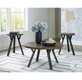 Elbrynn Brown and Black Occasional Table Set