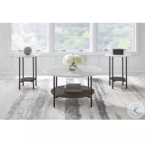 Wrenwich Brown Black and White Occasional Table Set