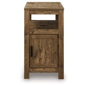 Fendenmore Brown Rectangular Chairside End Table with USB Charging