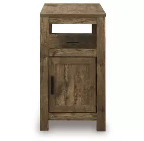 Fendenmore Brown Rectangular Chairside End Table with USB Charging