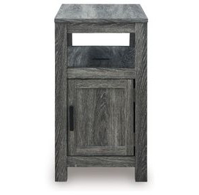 Fendenmore Brown and Gray Rectangular Chairside End Table with USB Charging