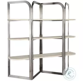 Modern Mood Light Brown And Warm Pewter Etagere
