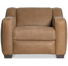 Flynn Tan Leather Upholstered Power Motion Chair