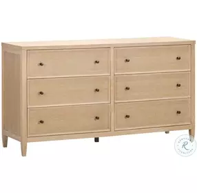 Bristol Park Whitewashed Oak Wood 6 Drawer Dresser