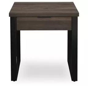 Wickman Falls Dark Brown and Black Square End Table